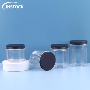 Quality 50ml-500ml Round Plastic PET Jars , Clear Plastic Cosmetic Containers Cream Jar wholesale