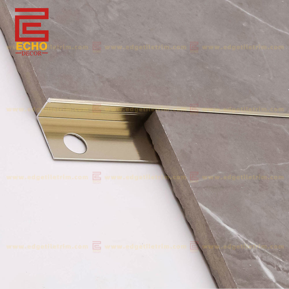 Glossy Straight Edge Aluminum Tile Trim Narrow Tile Border 2.5m