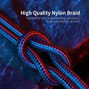 Quality LED Indicator 1.2m 2.4A Magnetic Usb Charging Cable Nylon Braided wholesale