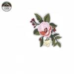 Pink Floral Embroidery Designs Patches 7.5 *13CM Size On White Substrates