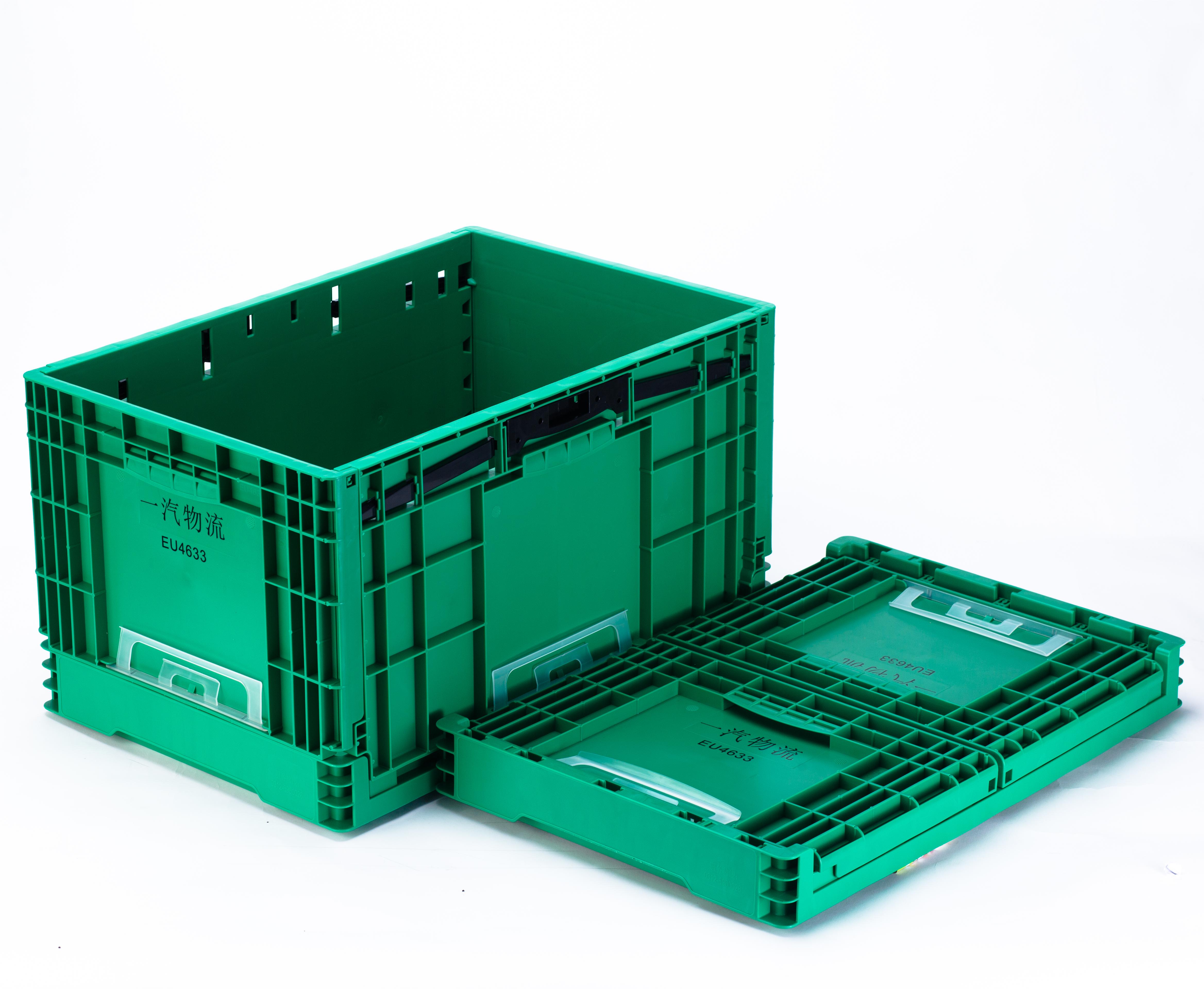 Collapsible Storage Plastic Crate for Fruit Moving Customized Color Solid Box Style