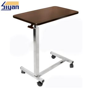 Quality Brown Overbed Table Swivel Top MDF Panel For Hospital , 900X450X720/1020mm wholesale