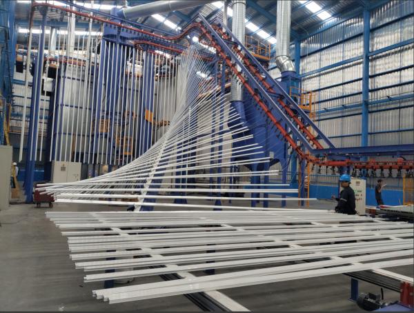 High Productivity Smooth Durable Aluminium Profiles Vertical Powder Coating Line