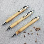 Click action writing instruments wood Bamboos pole promotional pen