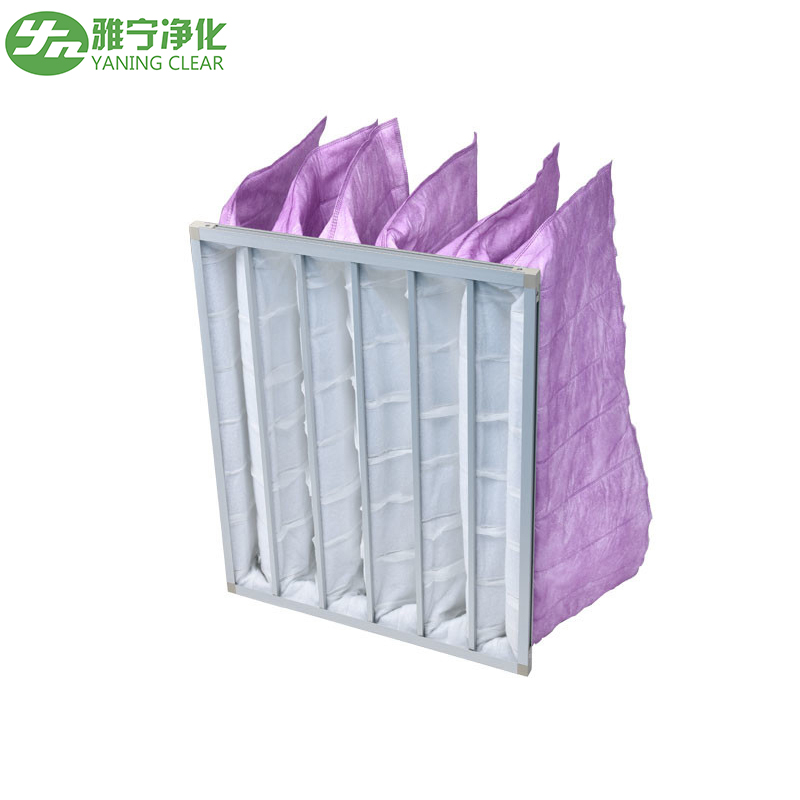 Medium Pocket Air Filter , Washable F8 Air Bag Filter Hvac Duct Cleaning