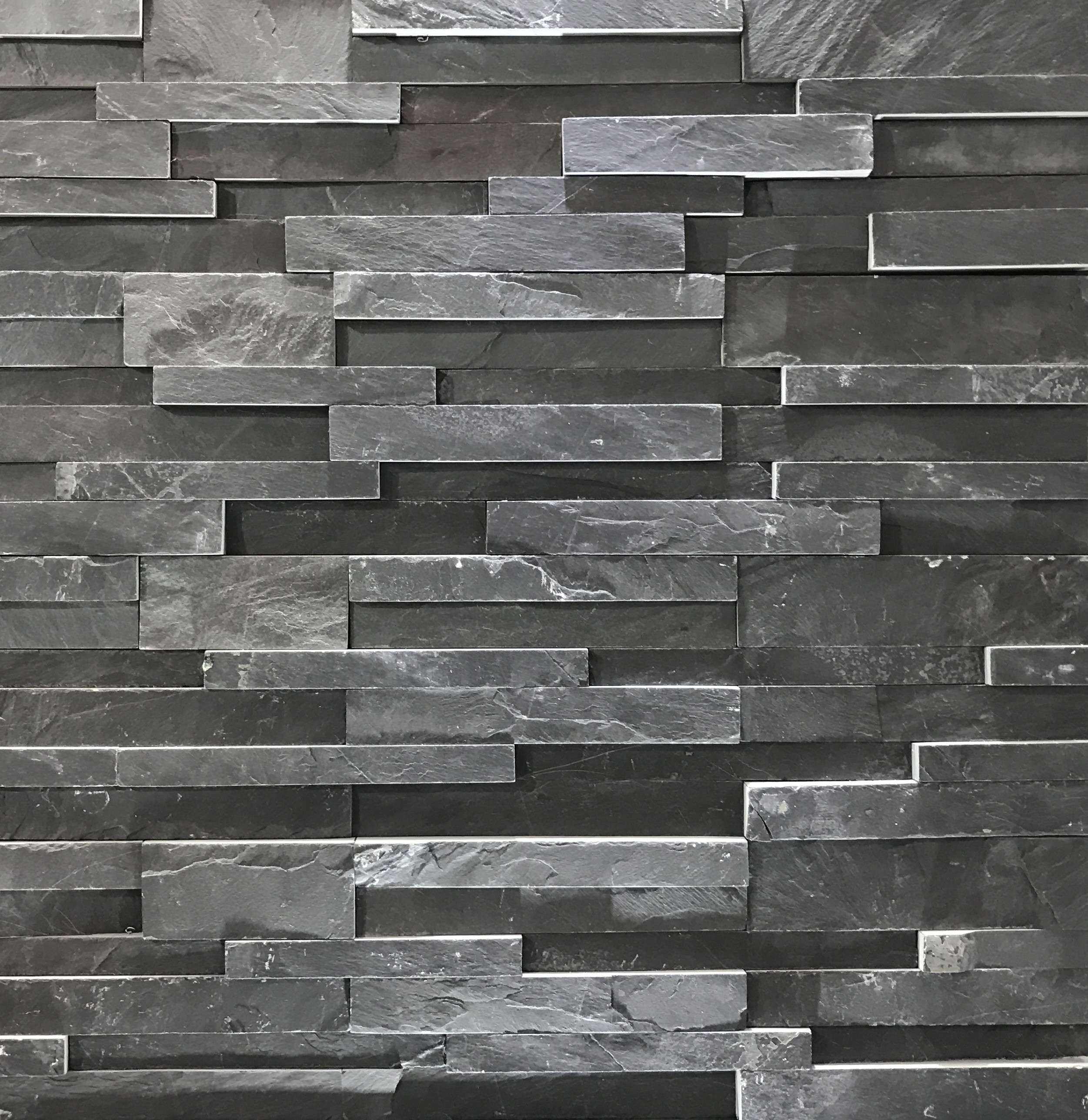 Black Stacked Size 150x600mm Slate Culture Stone