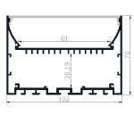 Lobby Suspended LED Profile 102*70mm Aluminium Profiles For LED Tape