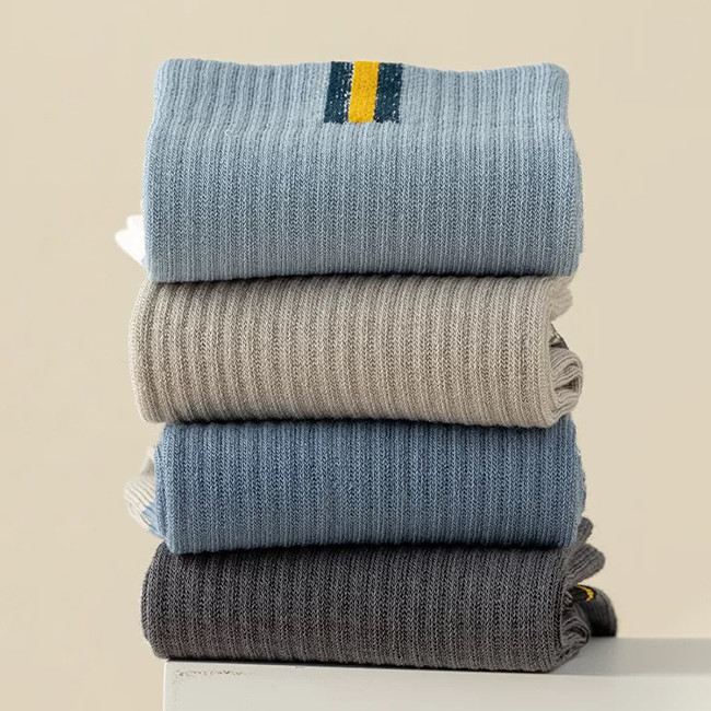 Striped Custom Men Socks Contrast Color Cotton Casual Socks
