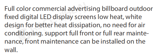 OA Series -Commercial LED Billboard - outdoor fixed digital LED display screens