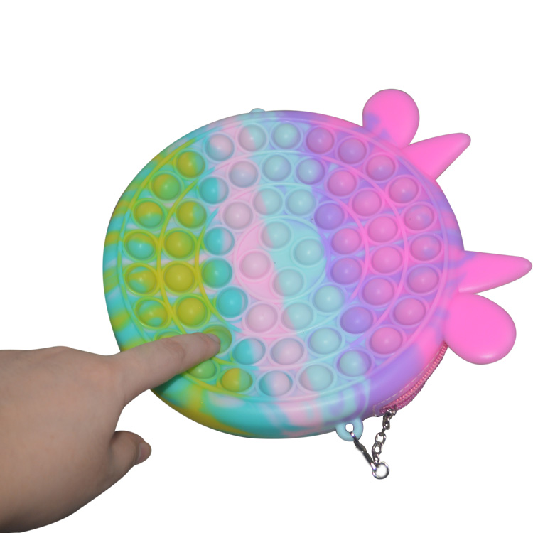 DIY Fashion Cartoon Mini Kids Fidget Cute Chain Silicone Purse Bag For Little Girl