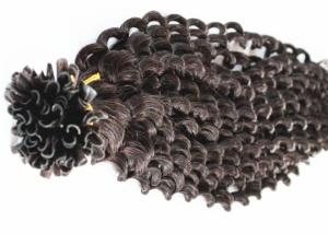 Quality Resilient Pre Bonded Curly Human Hair Extensions Can Be Straightened 8 - 40 Inch wholesale