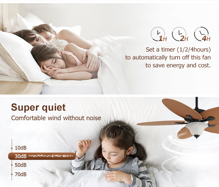 Remote Control 1stshine Ceiling Fan Light with 5 ABS Fancy Design Blades and LED Lighting
