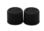 Child Proof Cap Black Screw Thread Plastic Cap 18mm Ribbed Closure