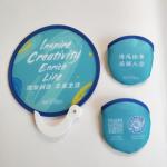 Collapsible Twist Folding Fan Flip-Out Folding Self Twist Hand Fan With Plastic