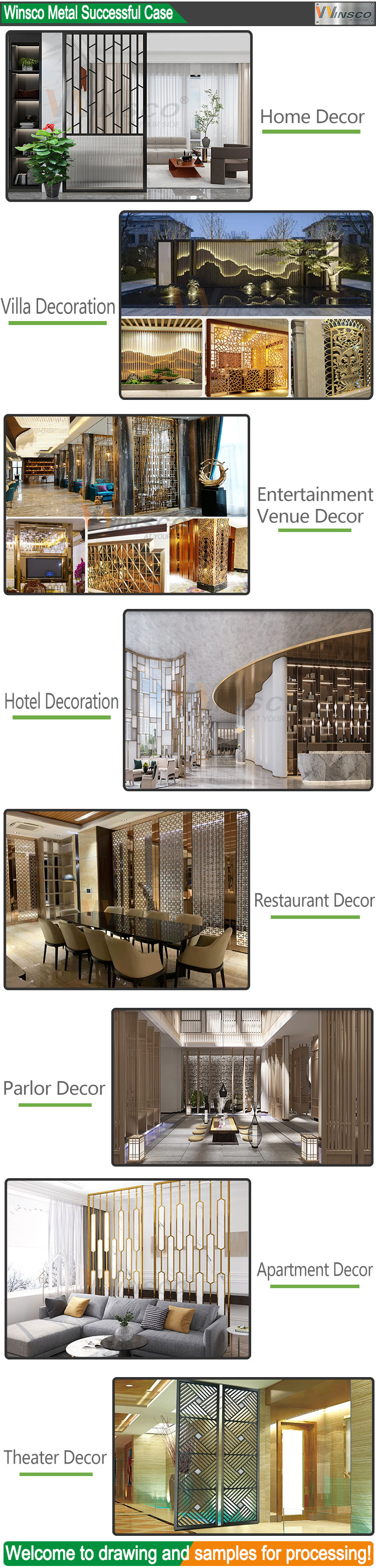 Hotel Lobby Partition Design Stainless Steel Wall Divider