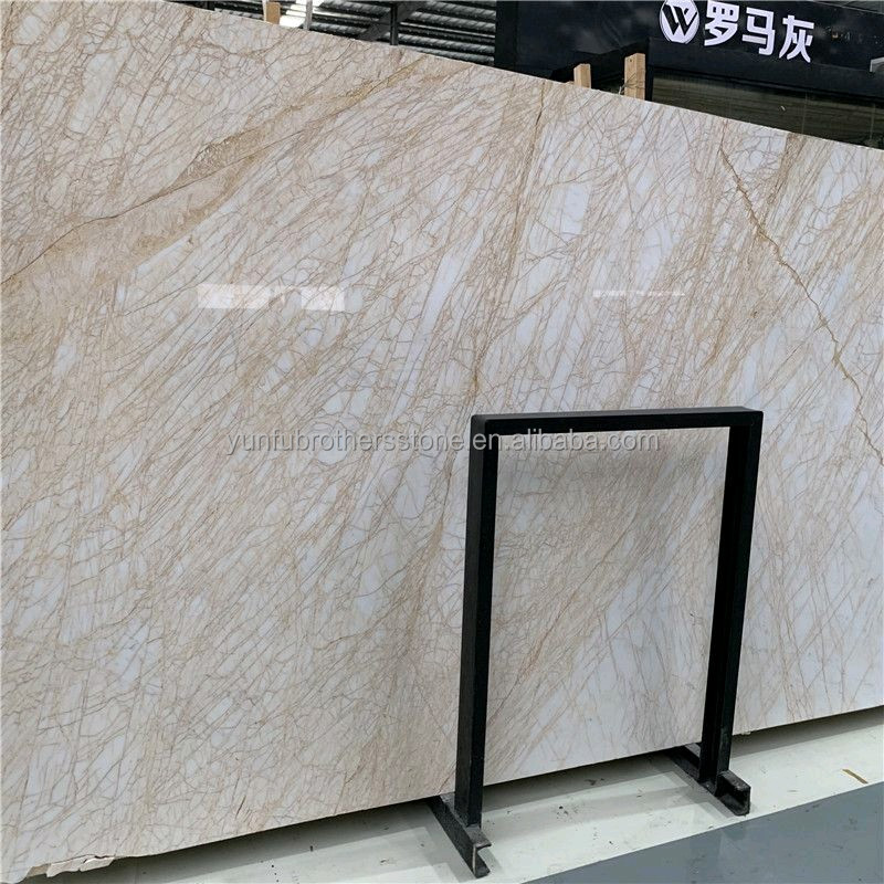 Polished Spider Golden Marble Slab Ideal for Modern Villa Wall Floor Graphic Design