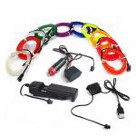 RGB Neon Decorative EL Wire Car Interior Atmosphere Lights USB DIY cold light