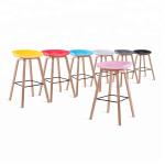 Multi Coloured Wooden Dining Chairs , Modern Plastic Bar Stools