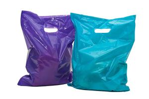 Quality 100 Glossy Merchandise Retail Gift Bags , LDPE Material Plastic Retail Bags wholesale