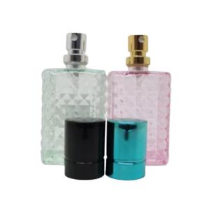 Quality 40ml wholesal colorful perfume glass bottle with crimp pump wholesale