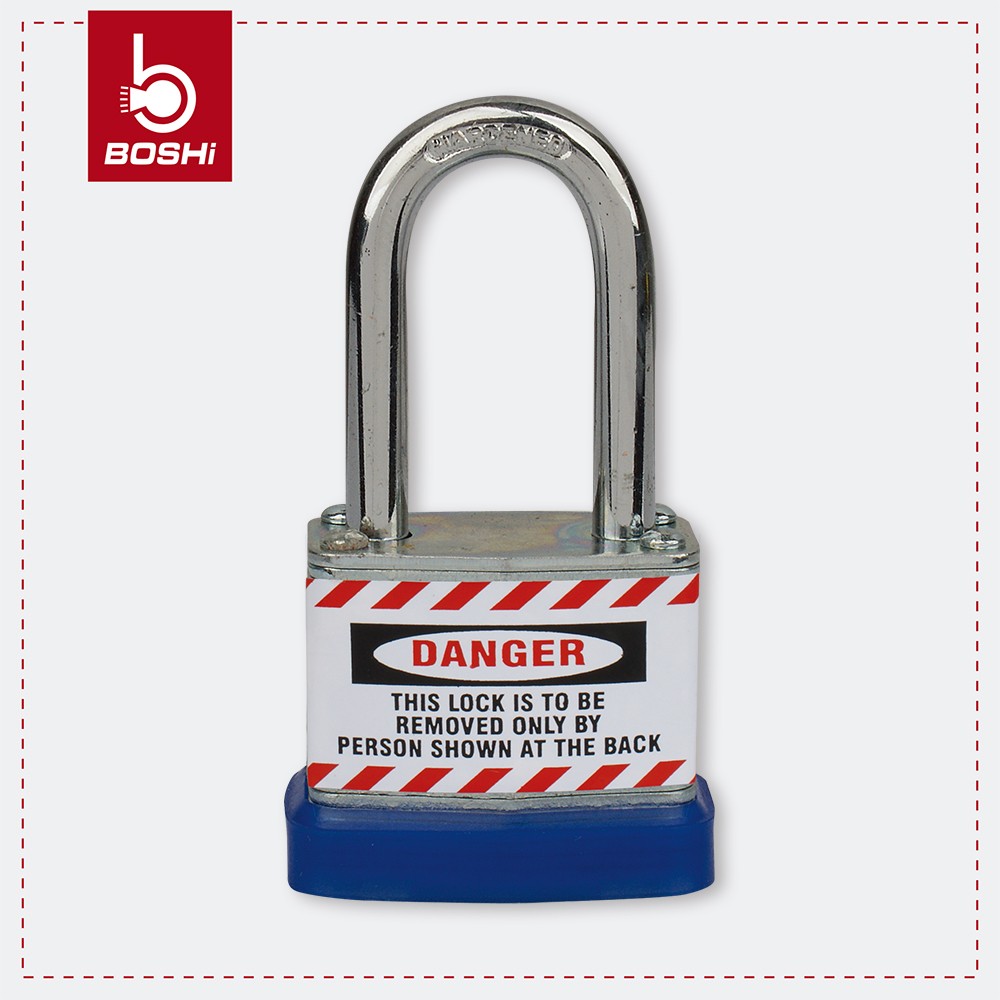 Anti-Rust Corrosion Safety Laminated LOTO Padlock for Lockout Tagout Metal steel sheets with metal shackle