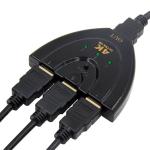 3D Mini 3 Port 4k Hdmi Splitter , 3 In 1 Out Hdmi Port Hub For DVD HDTV
