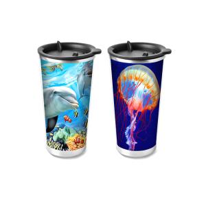 Quality Custom Printed 3D Lenticular Printing Service 3D Plastic Cup 420ML wholesale