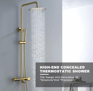 Quality Gold Exposed 40degree Bath Shower Faucet Set With Hand Shower wholesale