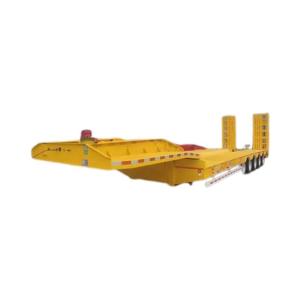 Quality Self-dumping 60 80 100 Tons Heavy Duty Gooseneck Low Loader Low Bed Lowboy Truck Semi Trailer wholesale
