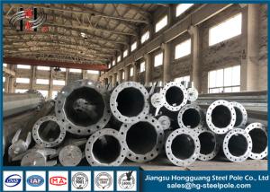 Quality Q460 ISO 460MPa Steel Electrical Power Line Pole With Cross Arm Galvanization wholesale