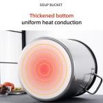 Amazon Hot Selling Flat Bottom Soup Pot Stainless Steel Heavy Duty Cooking Pot