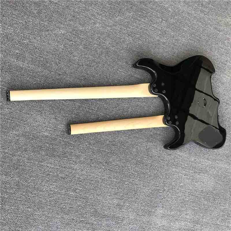 Custom Classic Black Steinberg Headless 4+6 Strings Electric Bass Guitar with Black Har support drop shipping