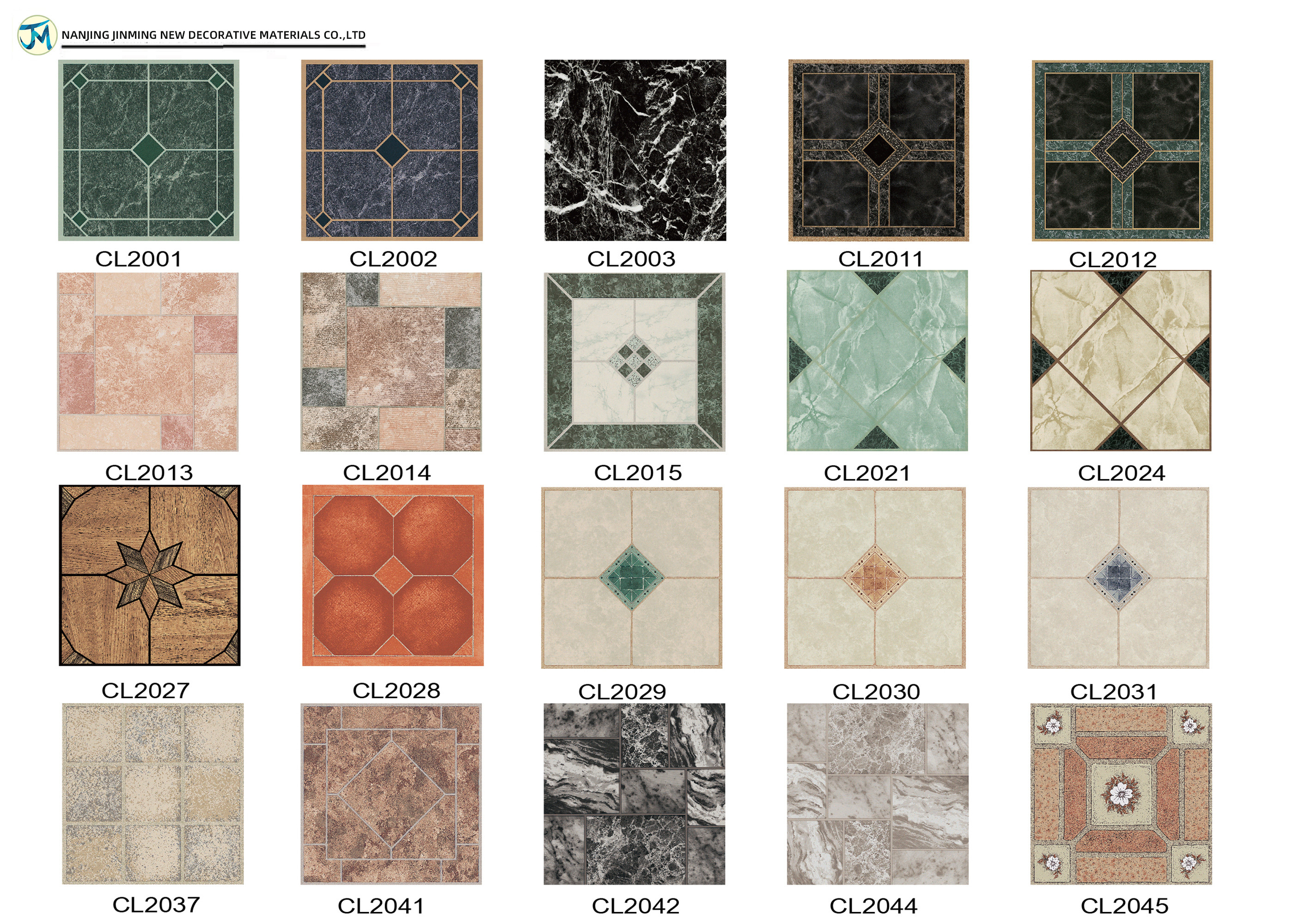 Large PVC Self Adhesive Geometry Puzzle Square Floor Tile