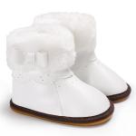 New arrived PU Leather upper Warm plush 0-2 years prewalker crib shoes baby
