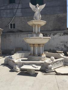 Quality Angel With Wings Statue Carved Stone Marble Fountain Column wholesale