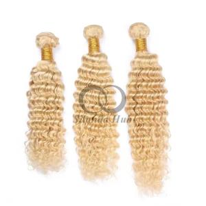 Quality #613 Bleached Blonde Deep Wave Remy Human Hair Bundles Sew In Weave Bundles Brazilian Bundle Deals wholesale