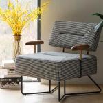 Nordic New Design Accent chair Luxury Meeting Linen Upholstered Single sofa