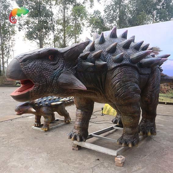 Waterproof Theme Park Life Size Animatronic Dinosaur Realistic Ankylosaurus For