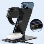 15W Aluminum Alloy Wireless Charging Stand for iPhone Samsung Qi Phones - Silver