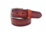 1.5" Width Bark Grain Mens Casual Leather Belt With Zinc Alloy Buckle
