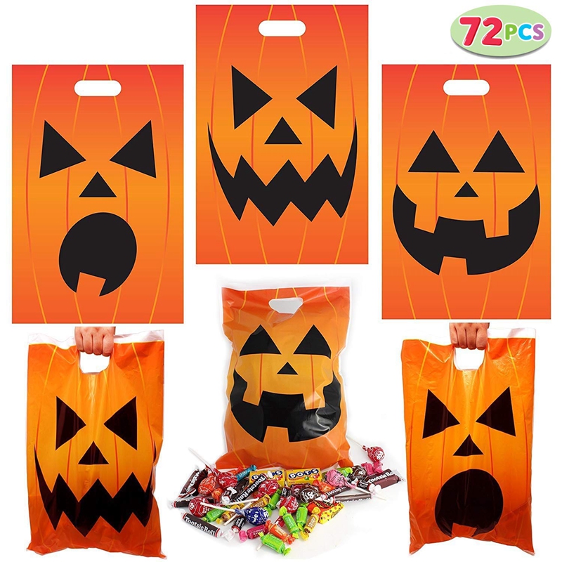 Gravure Printing PE PP Halloween Pumpkin Bags 30 Micron For Candy
