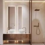 Wall Mounted Hotel Bathroom Vanity YALIG Modern Cabinet with Included Countertop