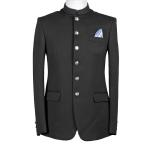 Solid Party Business Casual Suit Jacket Stand Collar Blazer Mens With Pocket Tie