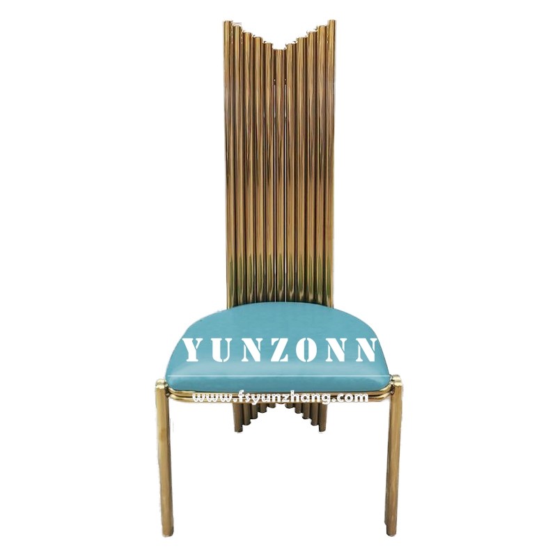 Long Back Metal Wedding Event Banquet Chairs Modern Furniture Stainless Steel Wedding Party Chair