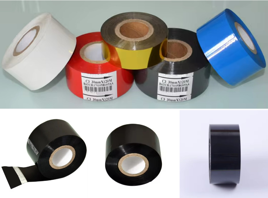 Black 30mm width date coding foil Supplier hot stamping ribbon for HP241b coding machine hot coding foil