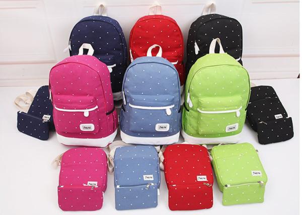 Korean style 3pcs in 1 canvas fashion backpack set for student bag outdoor