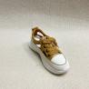Buy cheap Yellow Leather Flat Sandals With Round Head Lace Up For Summer from wholesalers