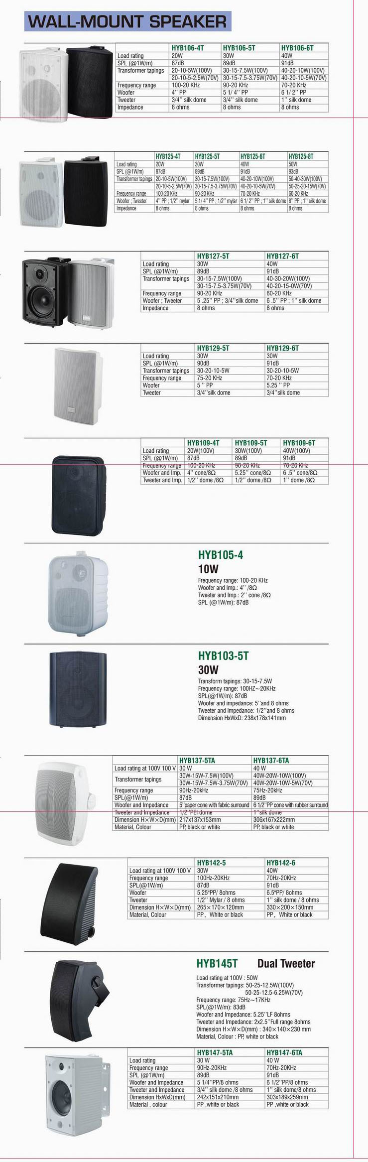 6.5-Inches Wall Speaker Outdoor Speaker Wall Mount Speaker Box (B106-6T)