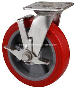 Quality Stainless 8&quot; Plate Brake TPU Caster S7128-85 Customized for Your Requirements wholesale