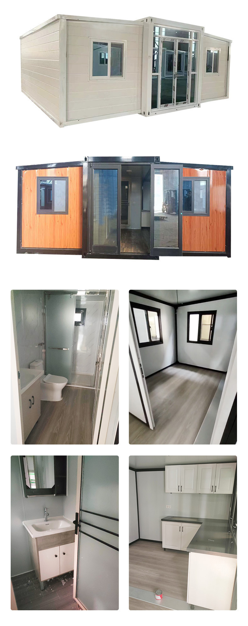 Double wing folding box mobile room can be foldable living container expansion room spread wing packing box room